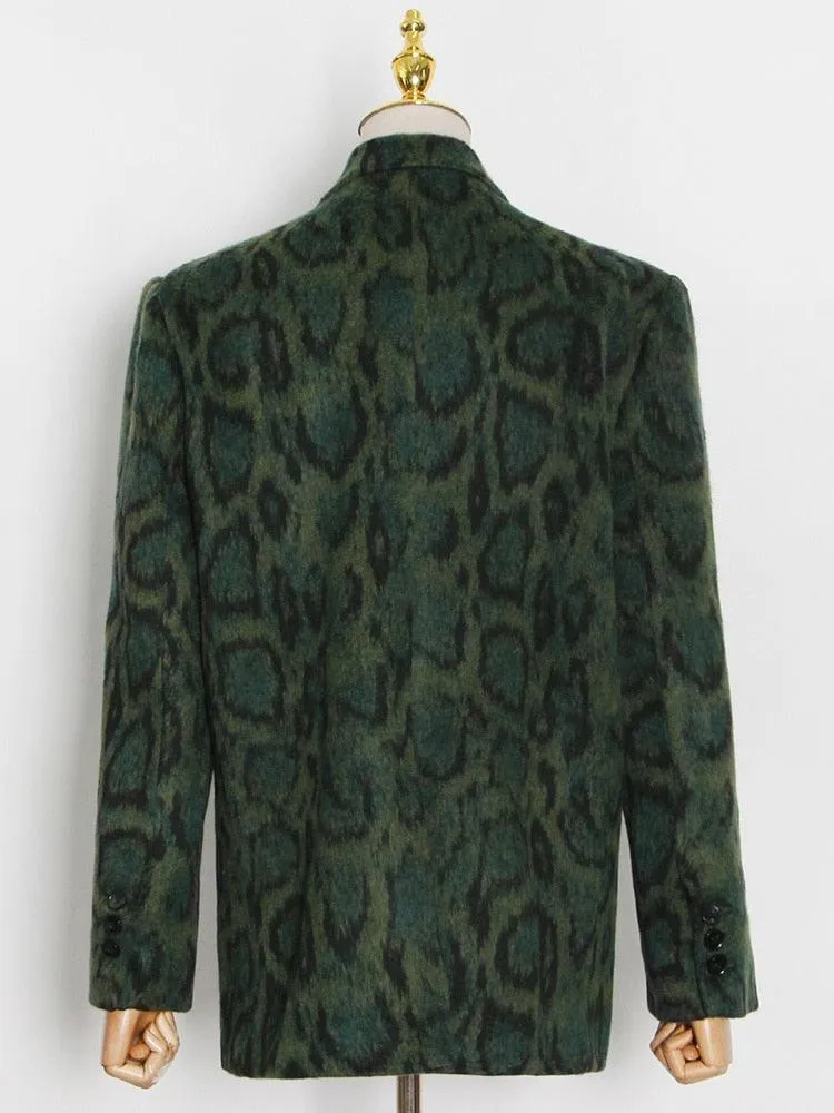 Dixie Green Leopard Blazer