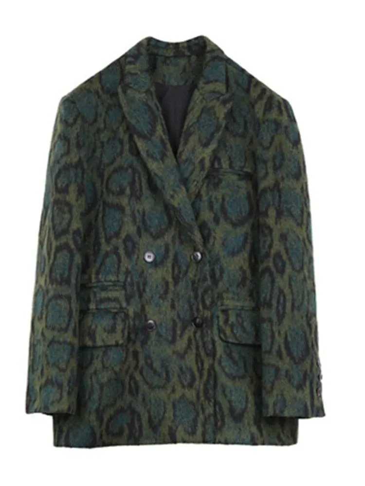 Dixie Green Leopard Blazer