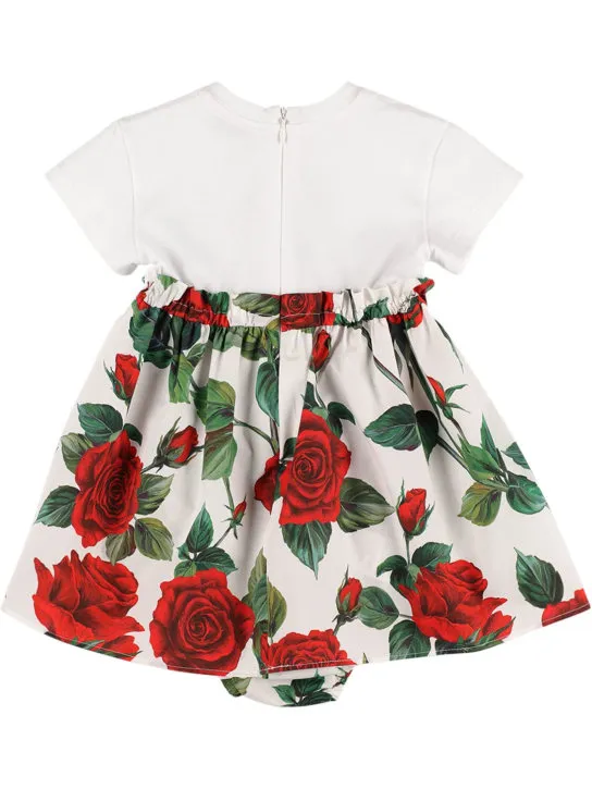 Dolce&amp;Gabbana   Logo printed cotton dress w/diaper cover 