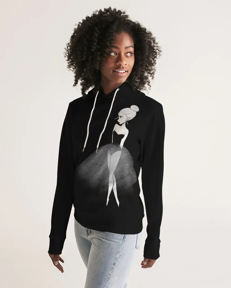 DOLLY DOODLING Ballerina Black Women's Hoodie