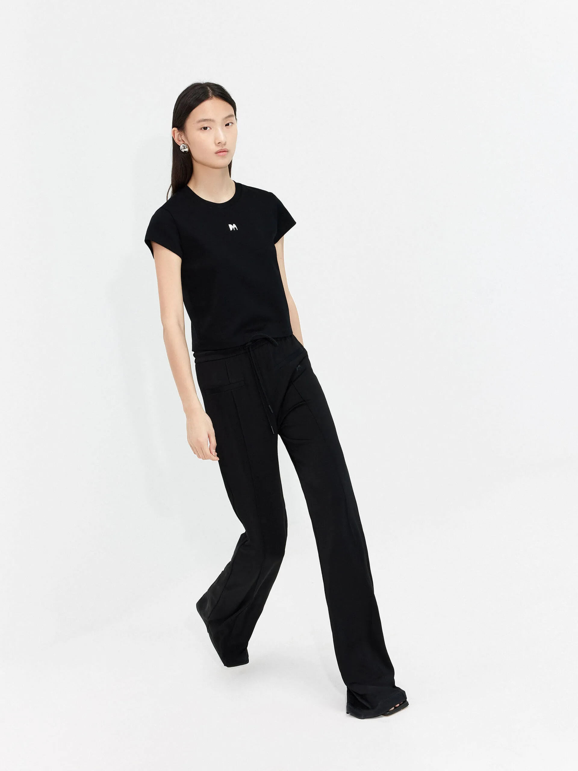 Drawstring Waist Tailored Pants