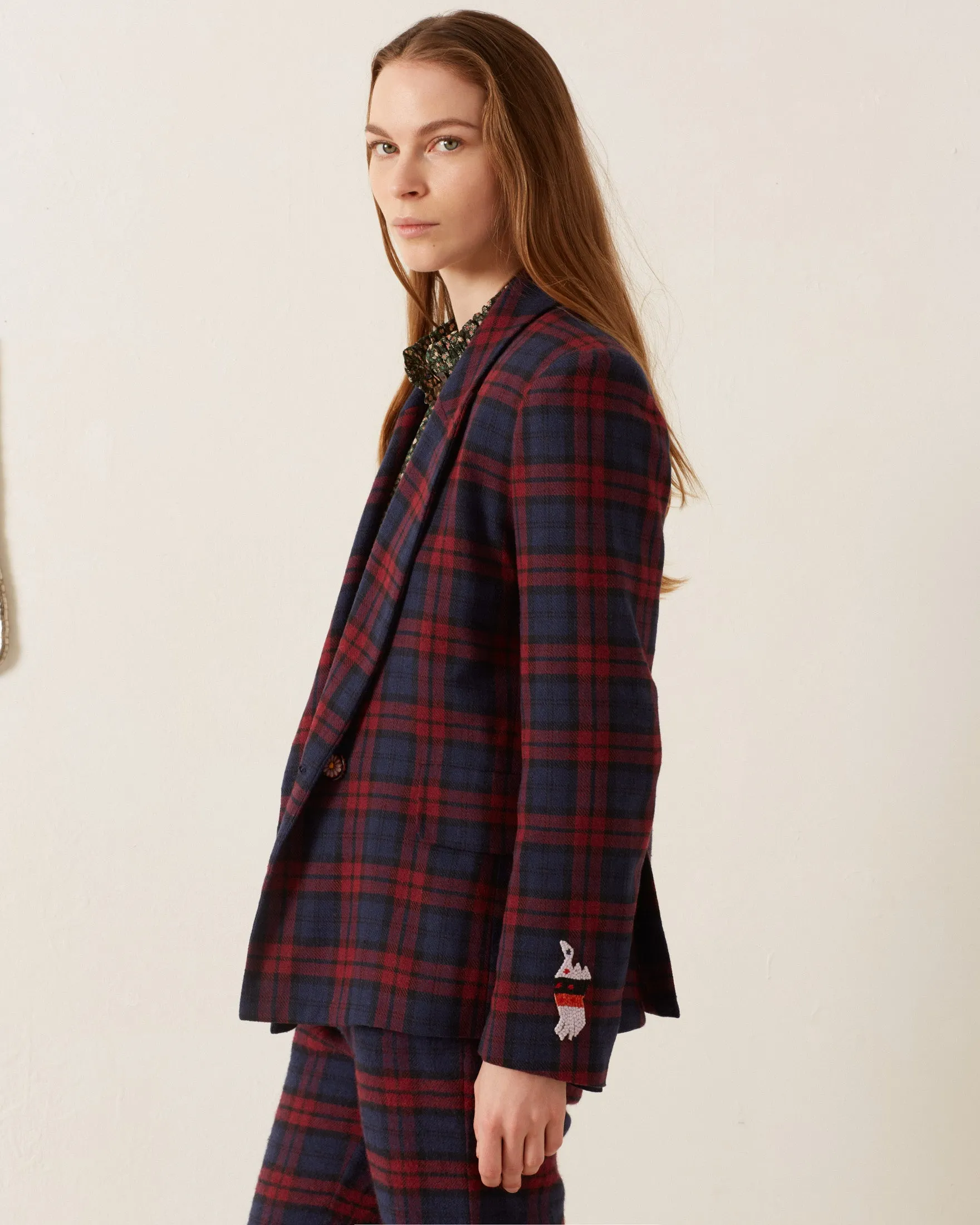 Dree Berry Plaid Blazer