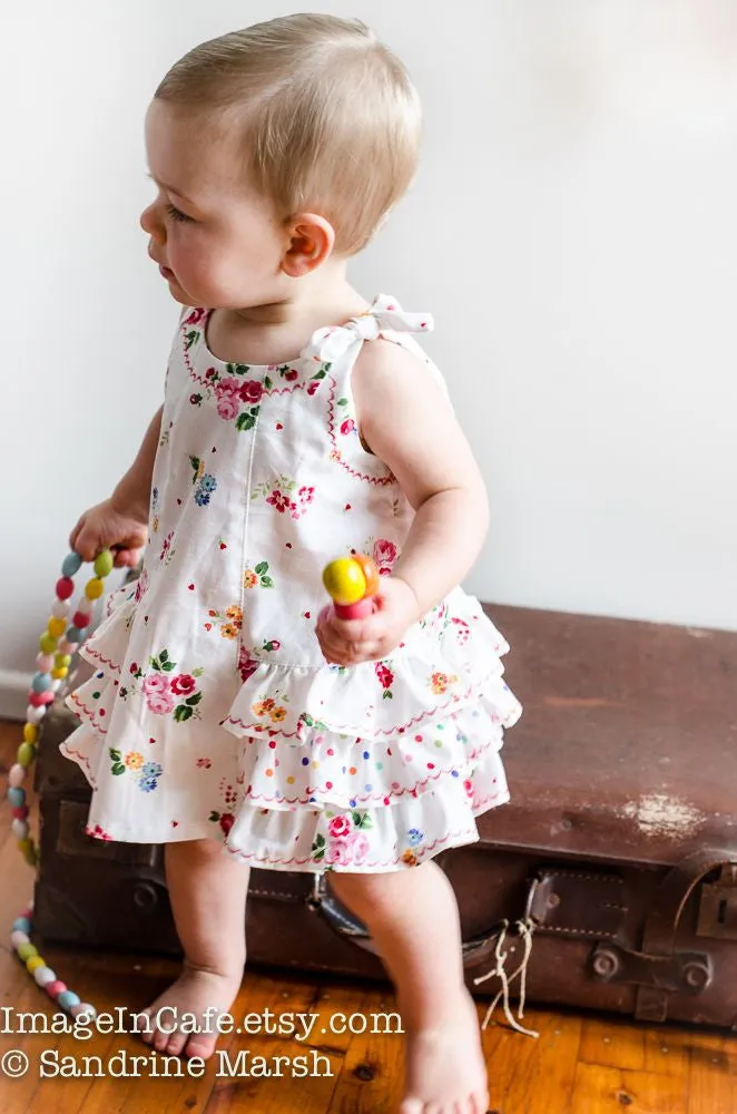 Dress & matching pants toddler sewing pattern SUNNY DRESS & BLOOMERS Sizes 6 months to 6 years