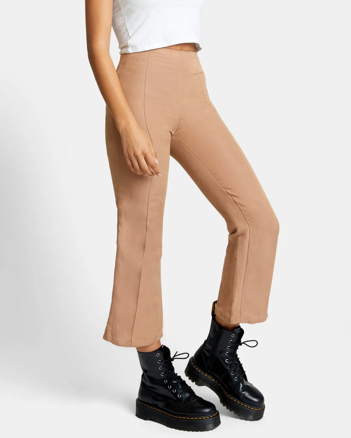 Drip High-Waisted Pants - Wood