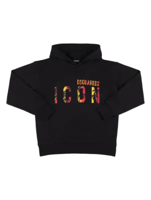 Dsquared2   Icon logo print cotton hoodie 