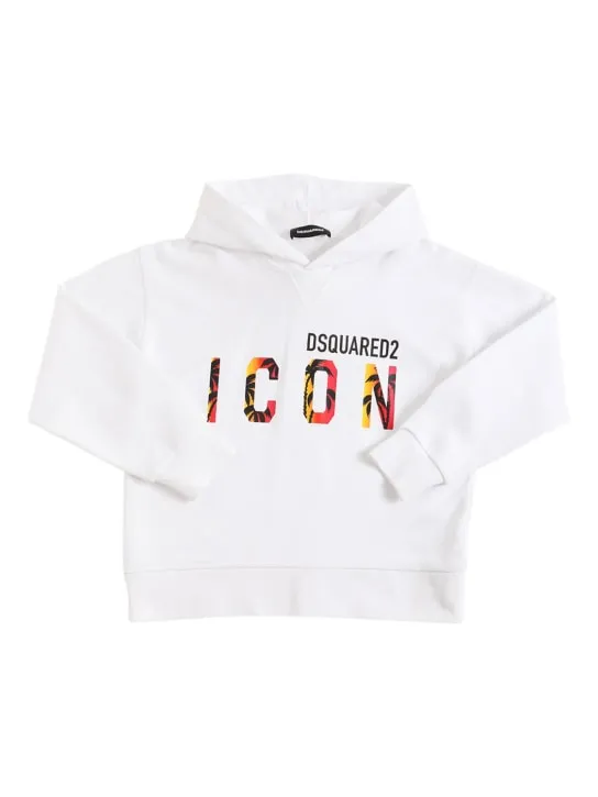 Dsquared2   Icon logo print cotton hoodie 