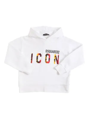 Dsquared2   Icon logo print cotton hoodie 