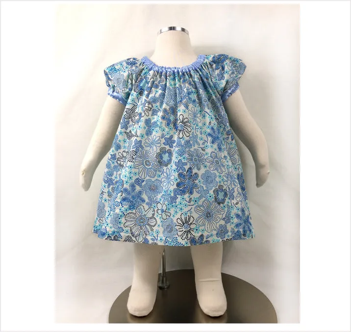 Easy baby and girl pdf dress pattern SWEET PEA sizes 6 months -10 years, with baby pants