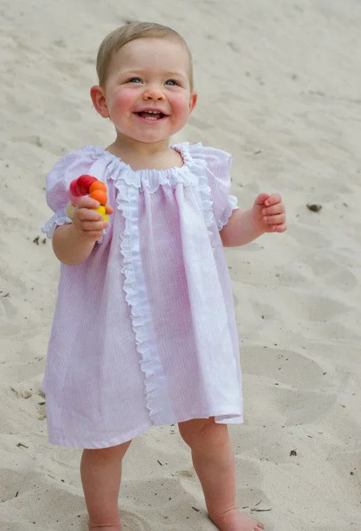 Easy baby and girl pdf dress pattern SWEET PEA sizes 6 months -10 years, with baby pants