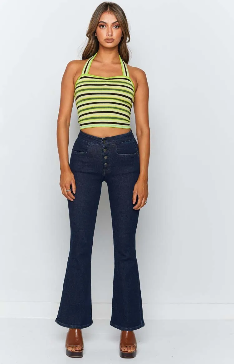 Enforcer Striped Halter Top Yellow