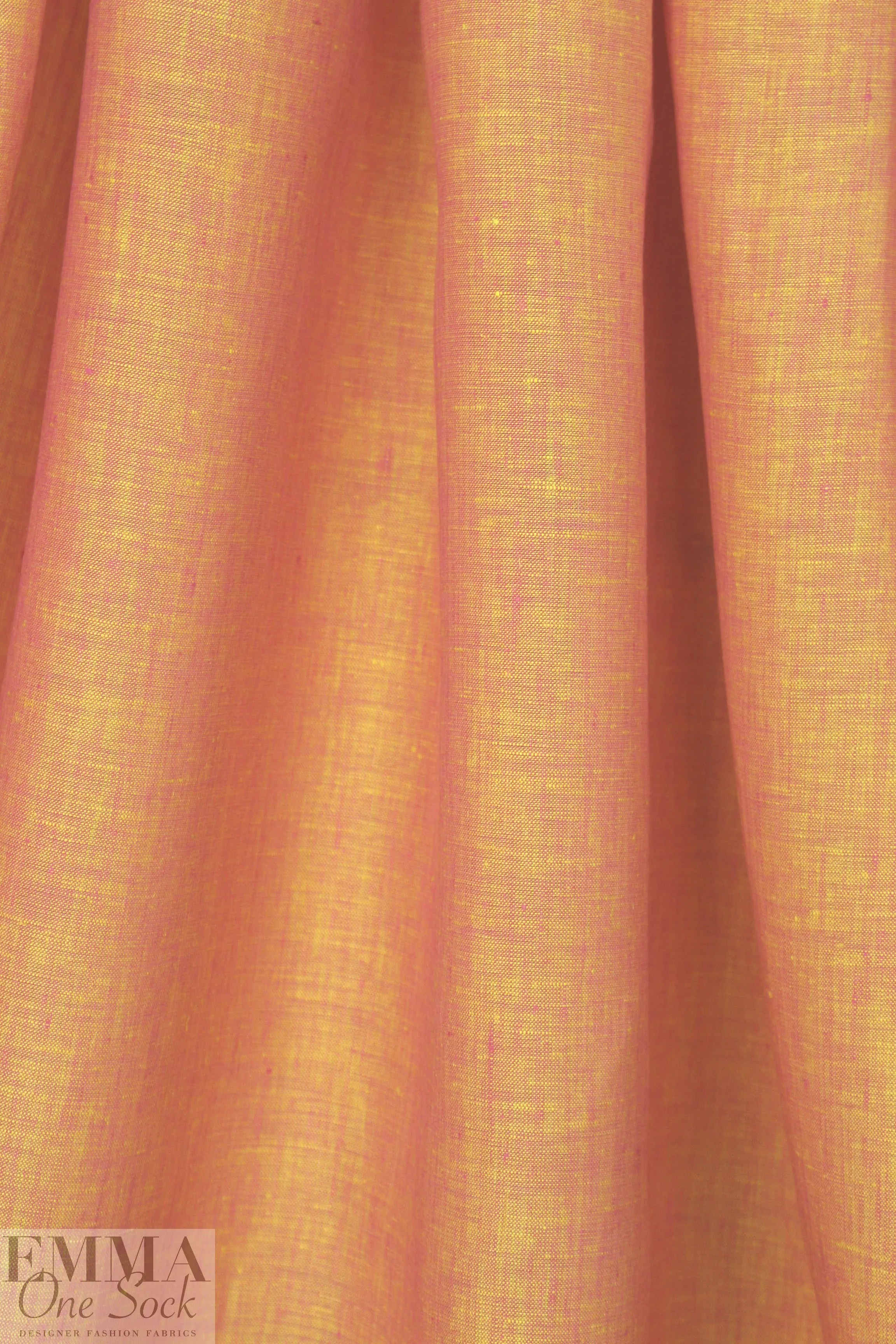 fine quality cross dye linen - pink/yellow