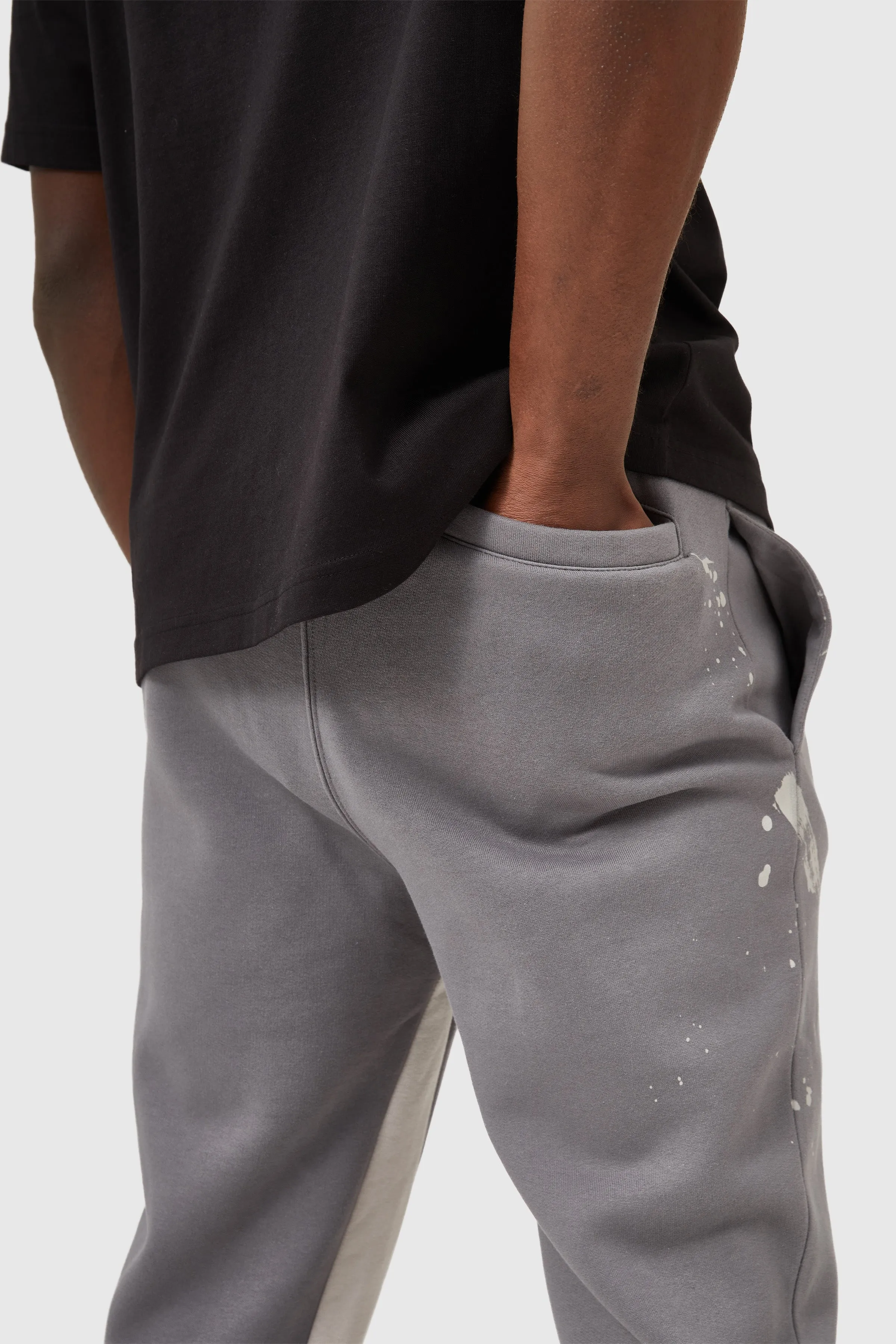 FLARED TONAL PAINT JOGGER - GREY