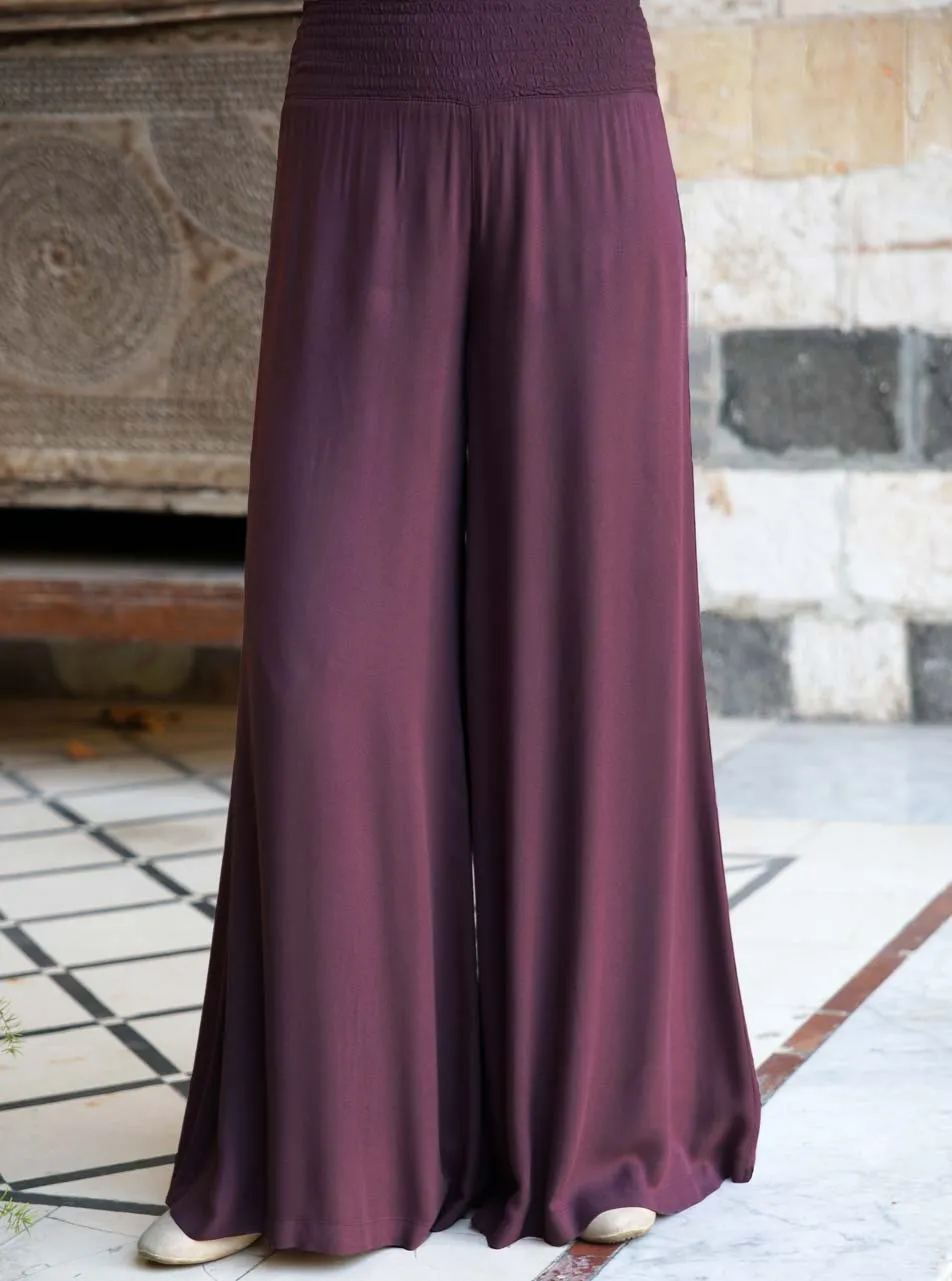 Flared Trousers with Elasticized Waistband