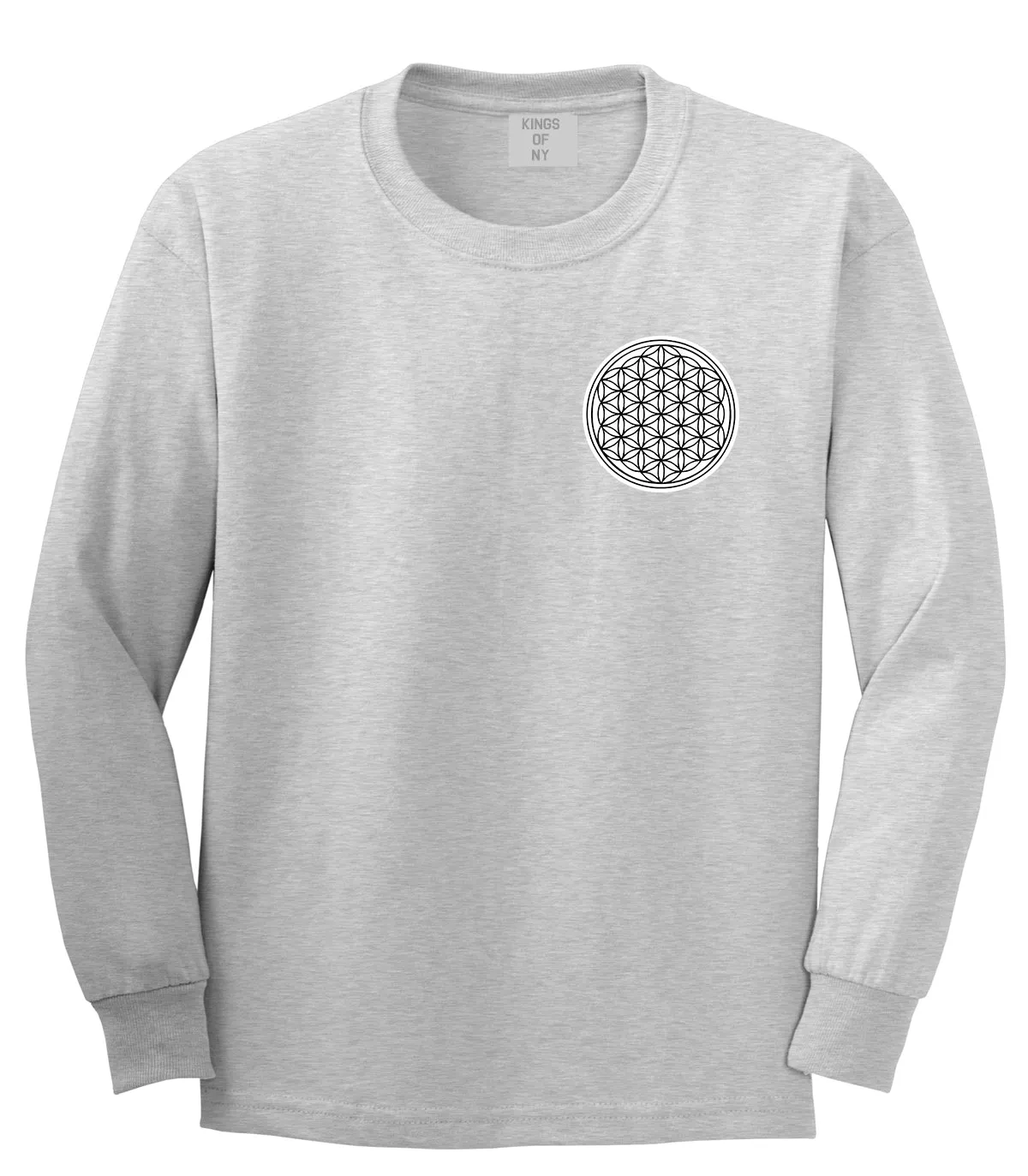 Flower Of Life Chest Mens Long Sleeve T-Shirt