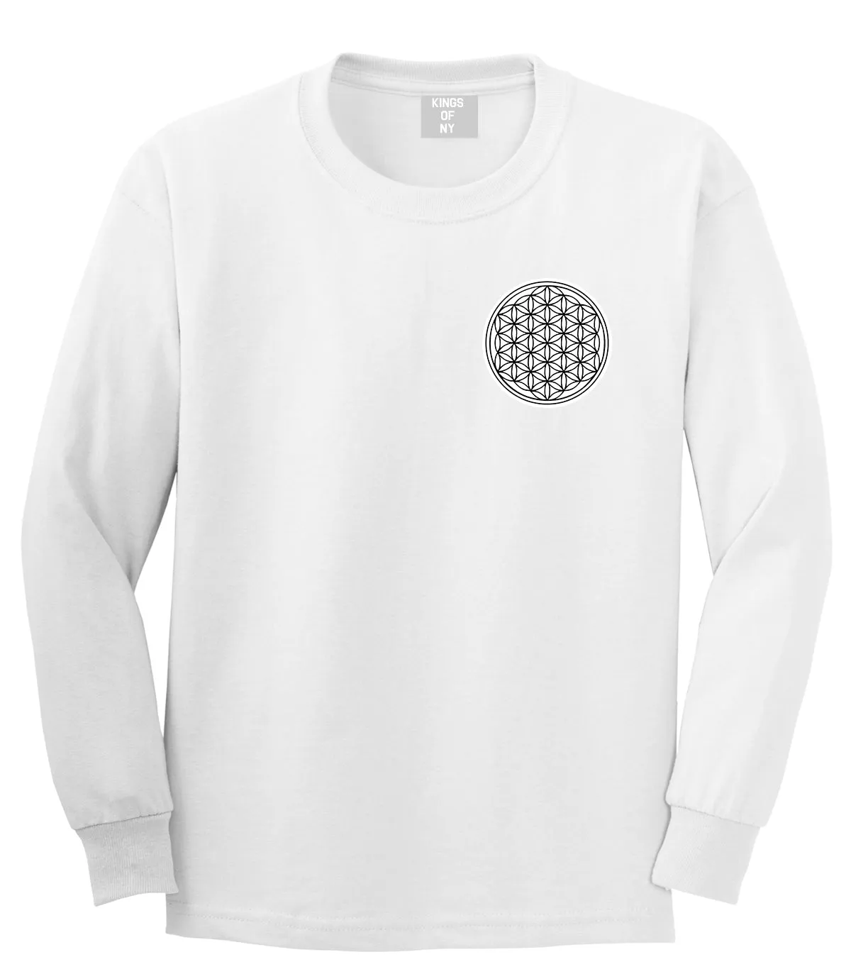 Flower Of Life Chest Mens Long Sleeve T-Shirt