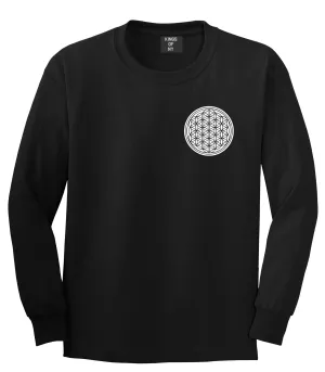 Flower Of Life Chest Mens Long Sleeve T-Shirt