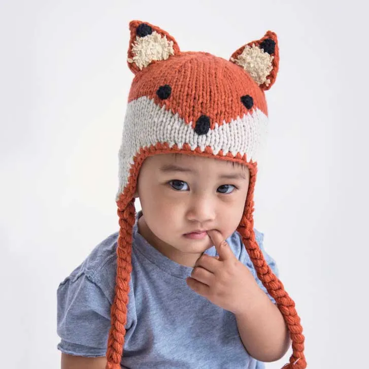 Fox Earflap Beanie Hat