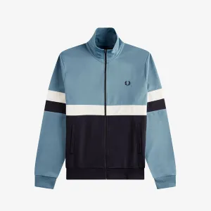 Fred Perry Panelled Track Jacket - Ash Blue