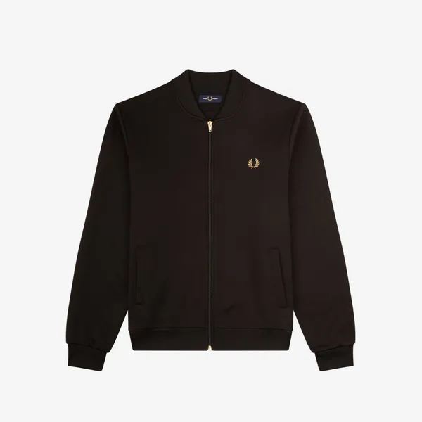 Fred Perry Pique Texture Track Jacket - Black