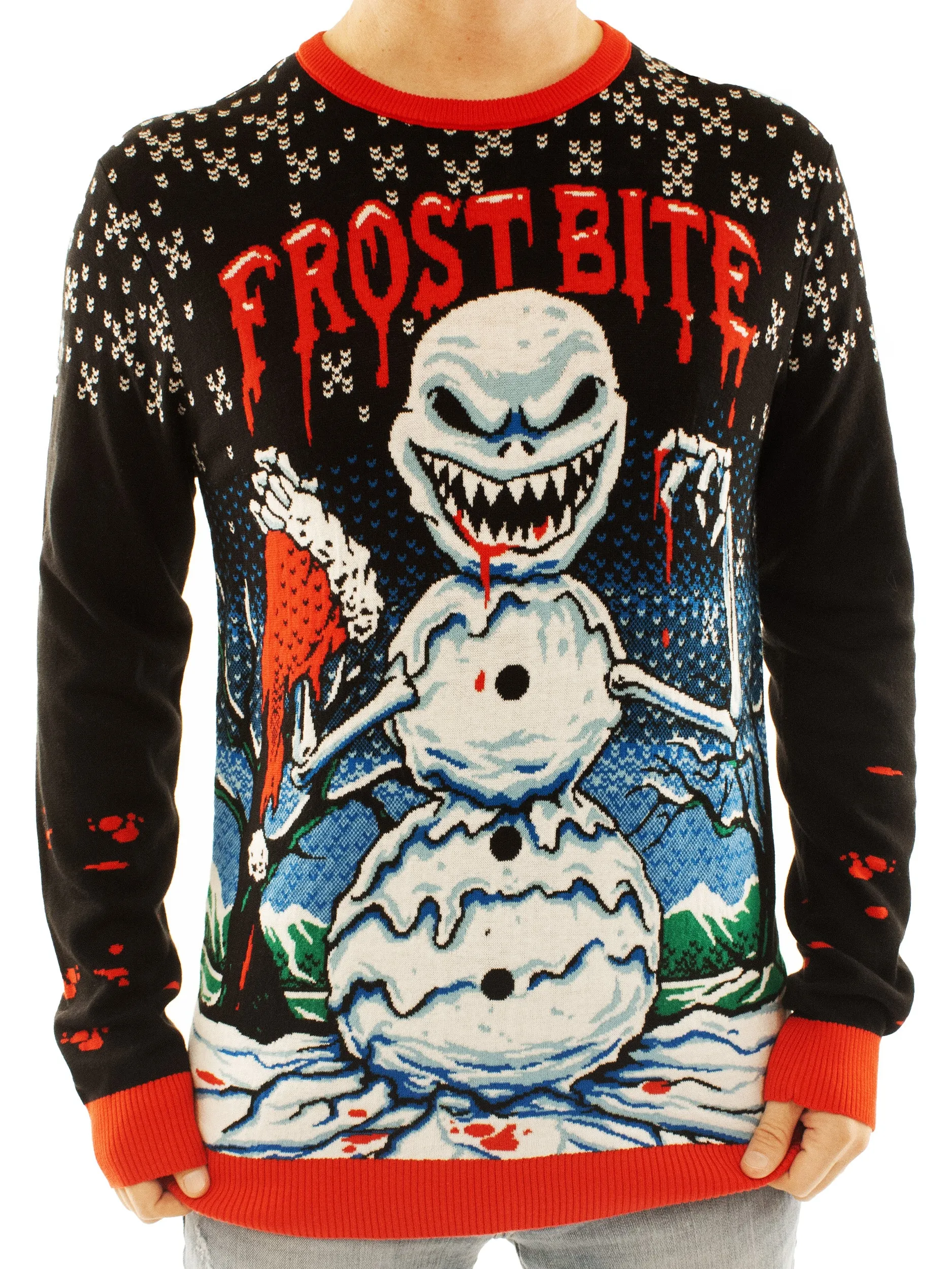 Frost Bite Snowman | Ugly Christmas Sweater For Men & Women | Unisex Sizing