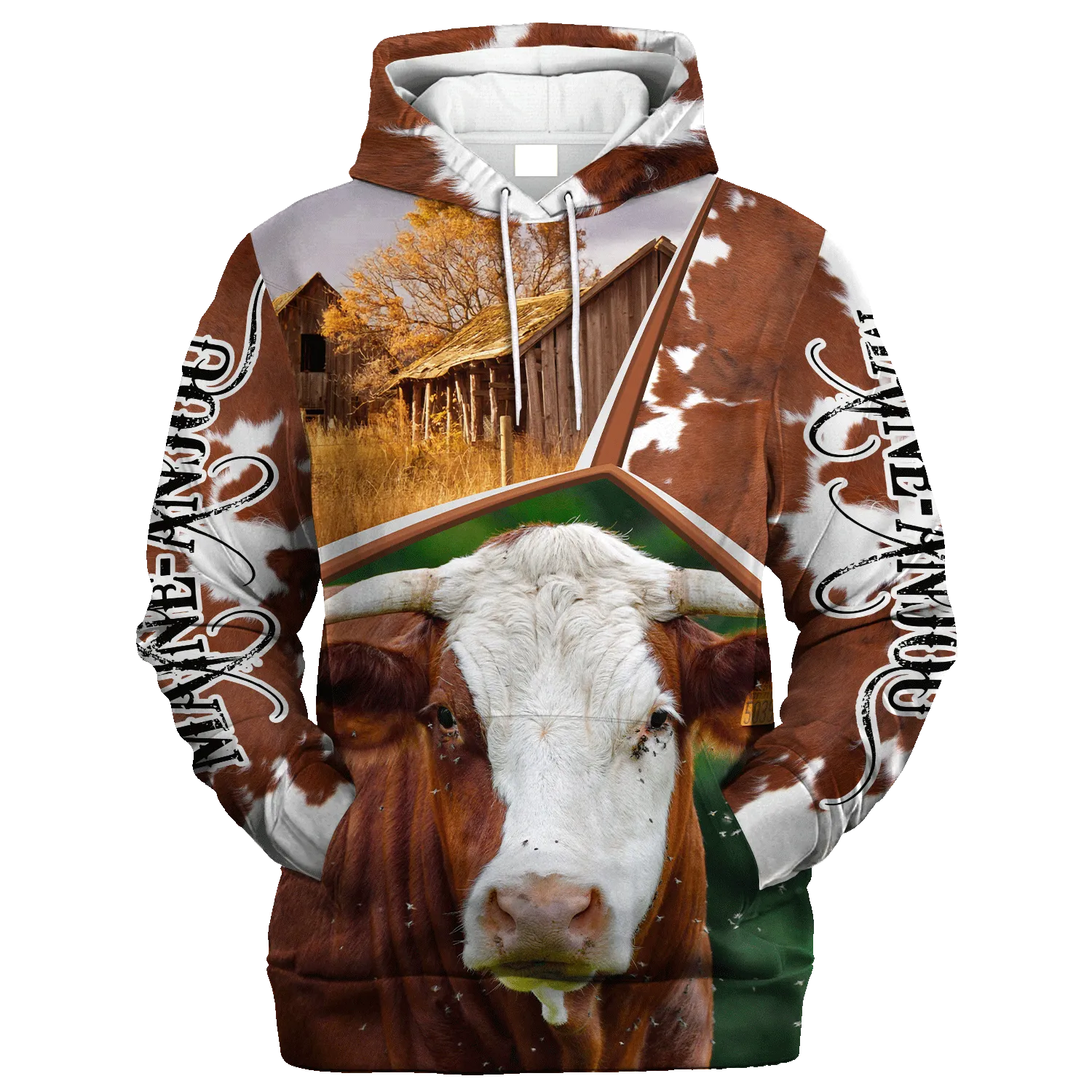 Funny Maine Anjou Farm In The Fall Hoodie