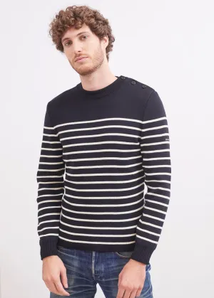 Galiote striped sailor jumper - regular fit, in blended wool (NAVY/ECUME)