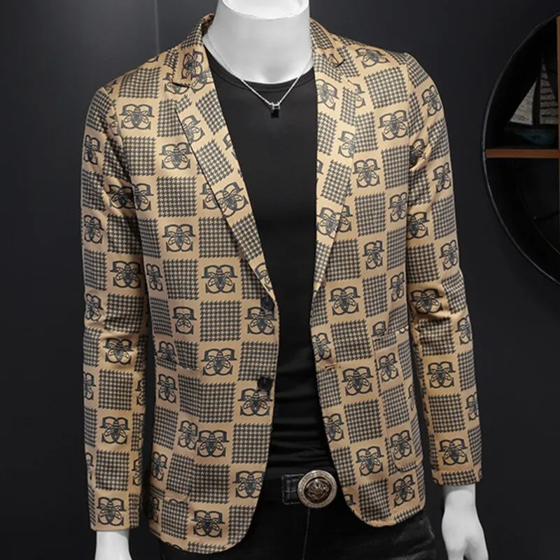 Geometric Abstract Letter Pattern Blazer