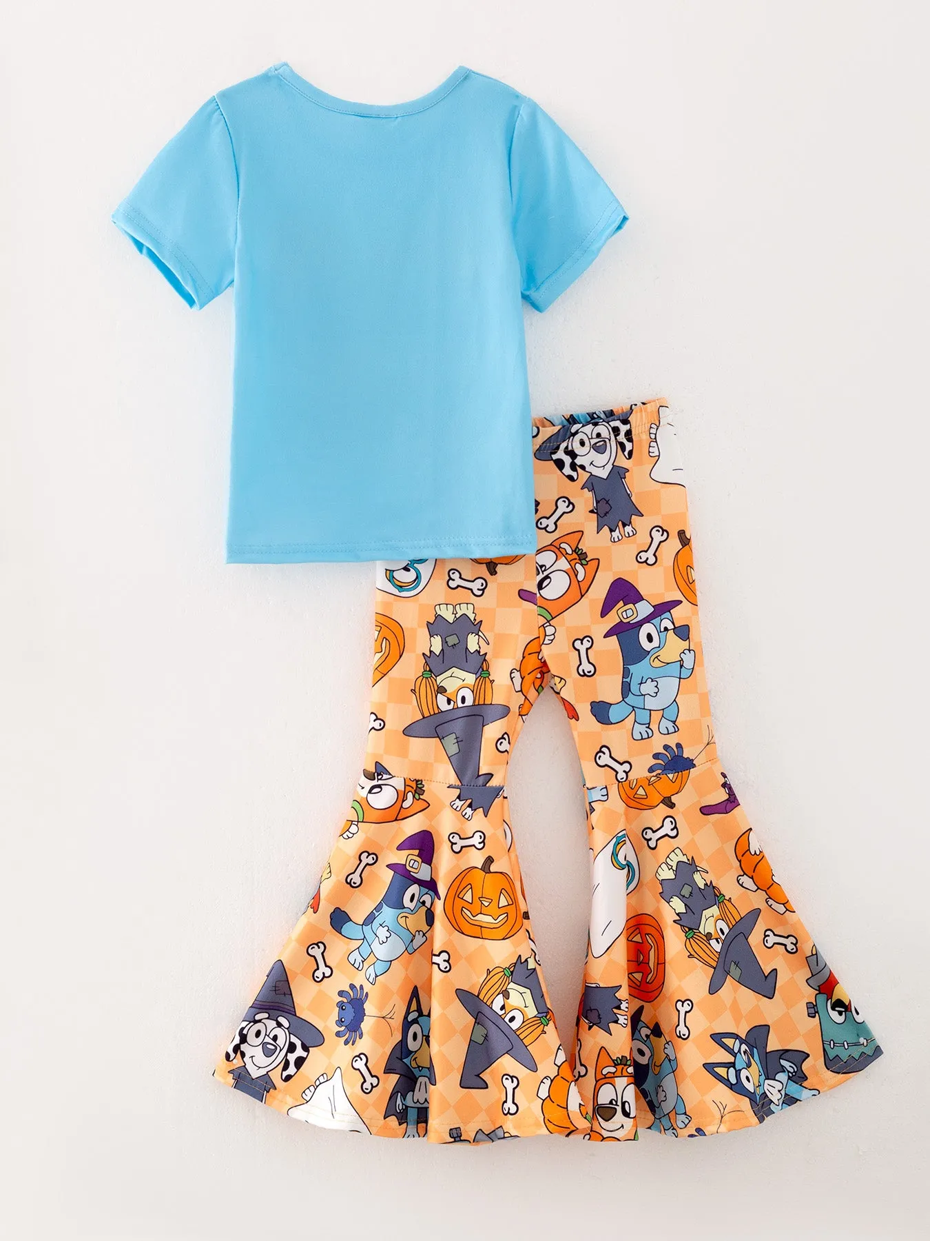 Girls Halloween "Bingo" Letter Top   Floral Pants Set