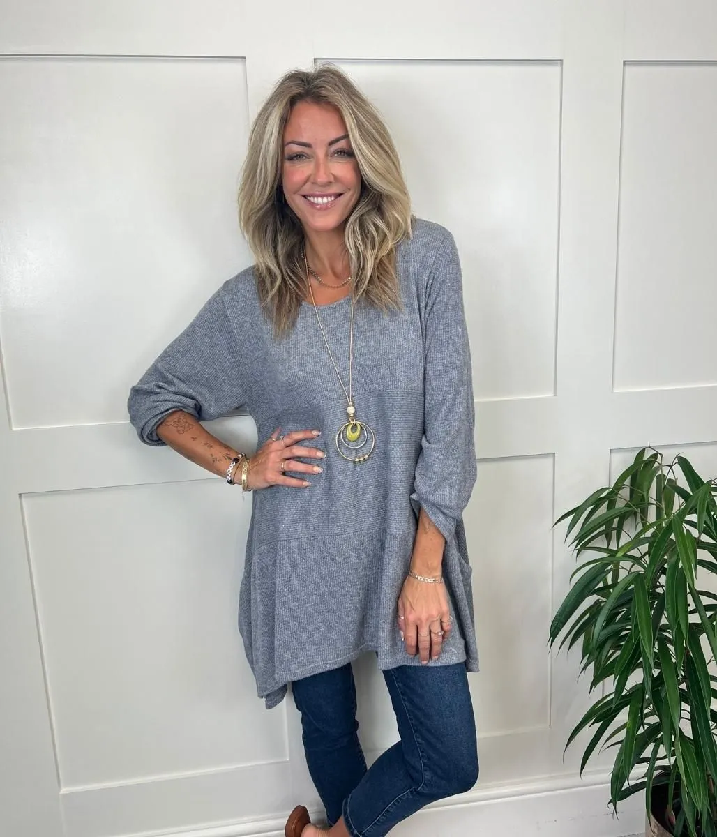 Grey Elena Knit Tunic