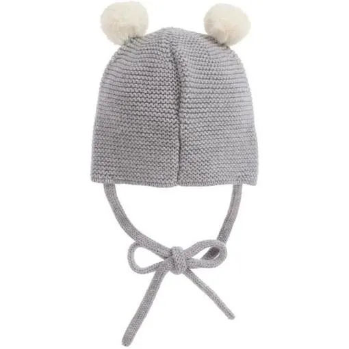 Grey 'Polar' Pom Pom Hat