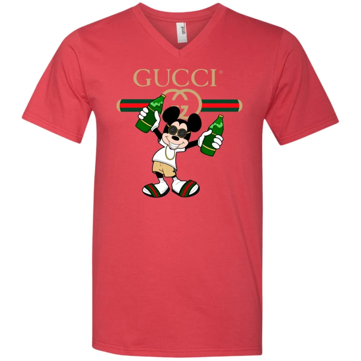 Gucci Mickey Mouse Top Trending T-shirt Men V-Neck T-Shirt