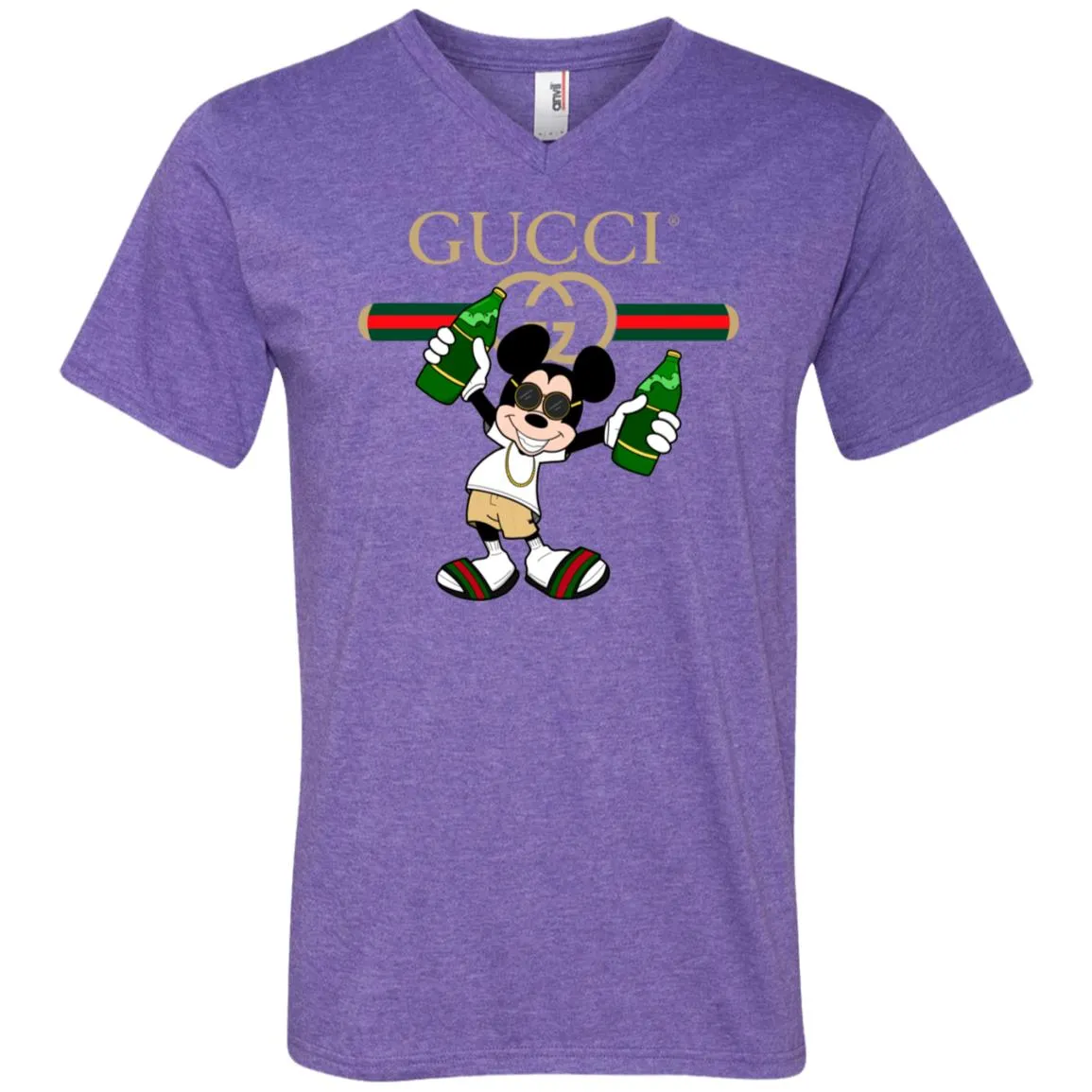 Gucci Mickey Mouse Top Trending T-shirt Men V-Neck T-Shirt