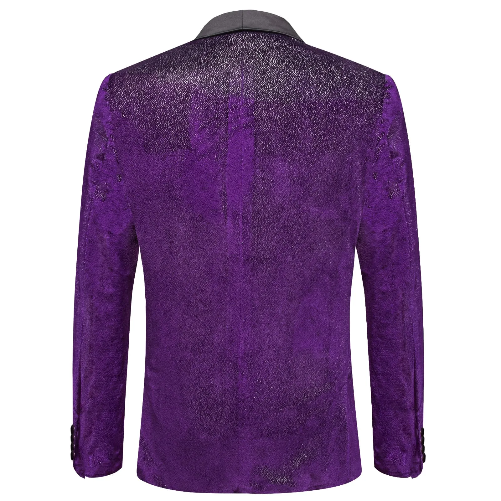 Hi-Tie Velvet Blazer Purple Formal Wedding Suit Shawl Lapel Men's Top