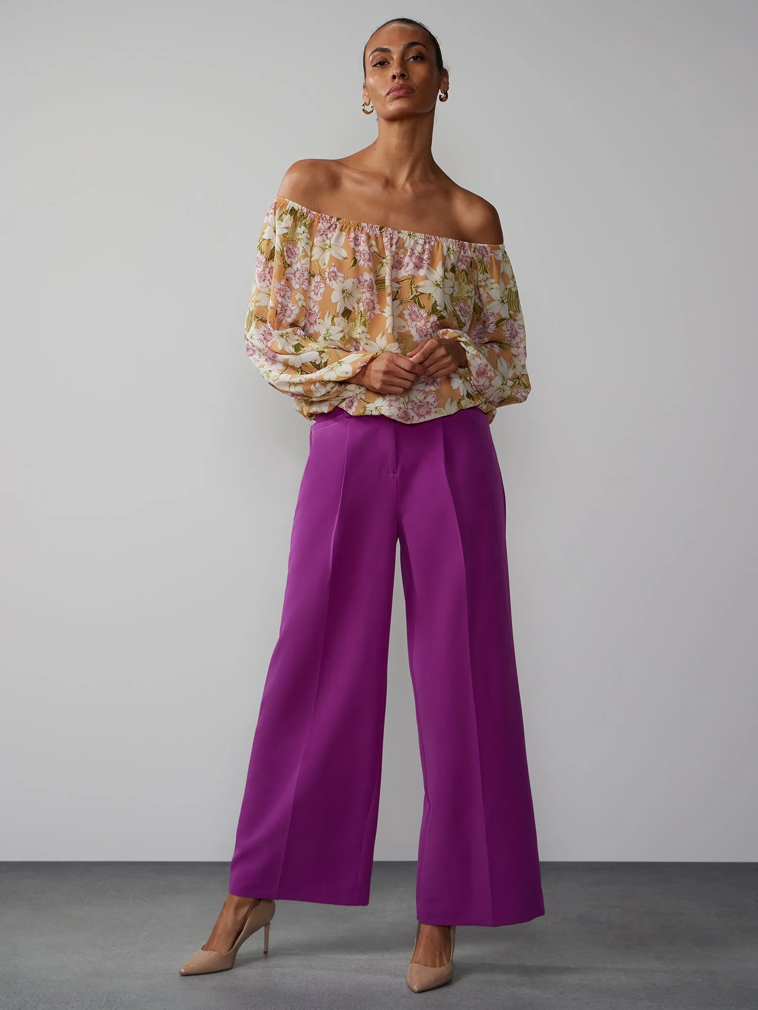 High Rise Wide Leg Seam Pant