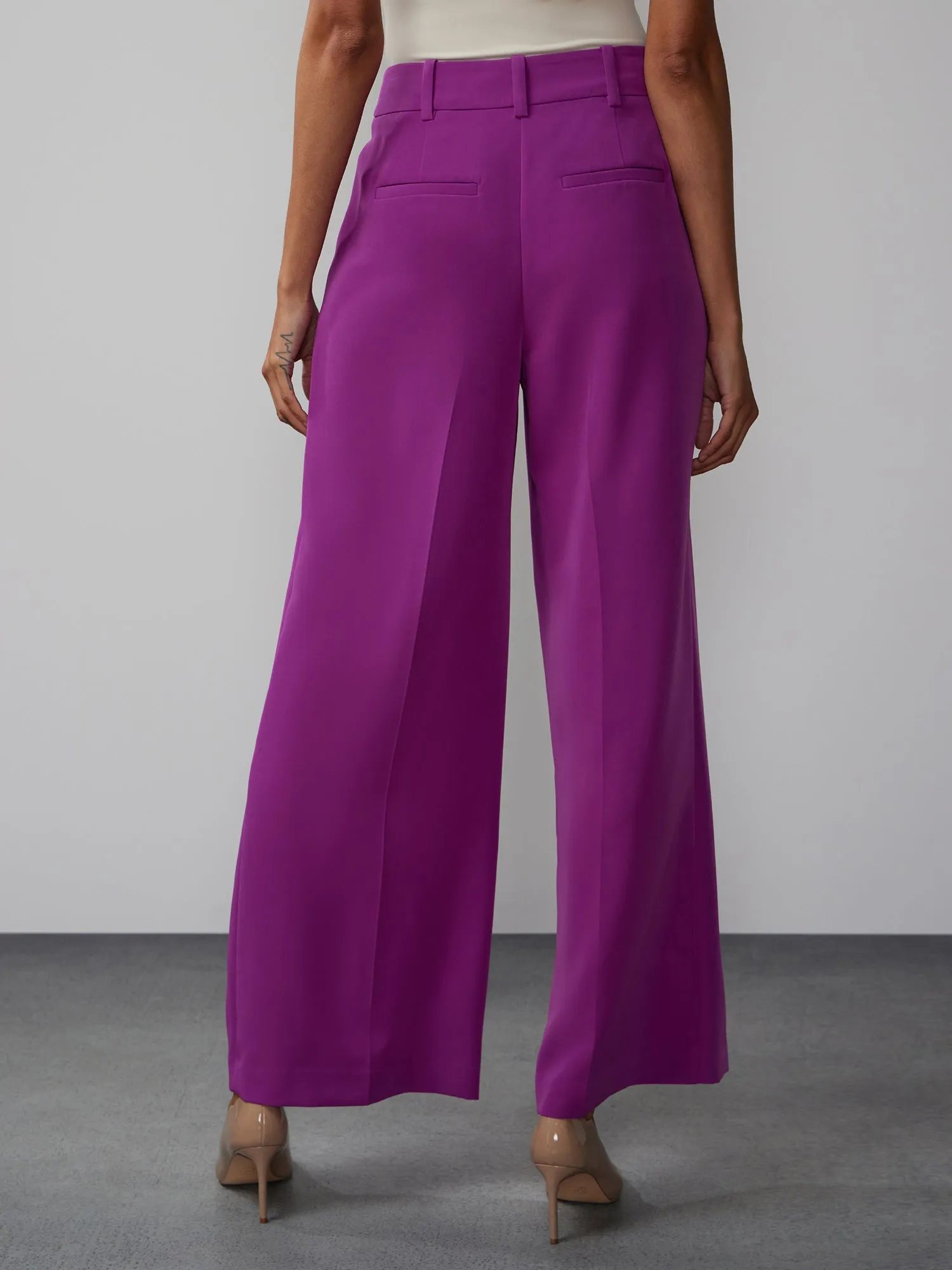 High Rise Wide Leg Seam Pant