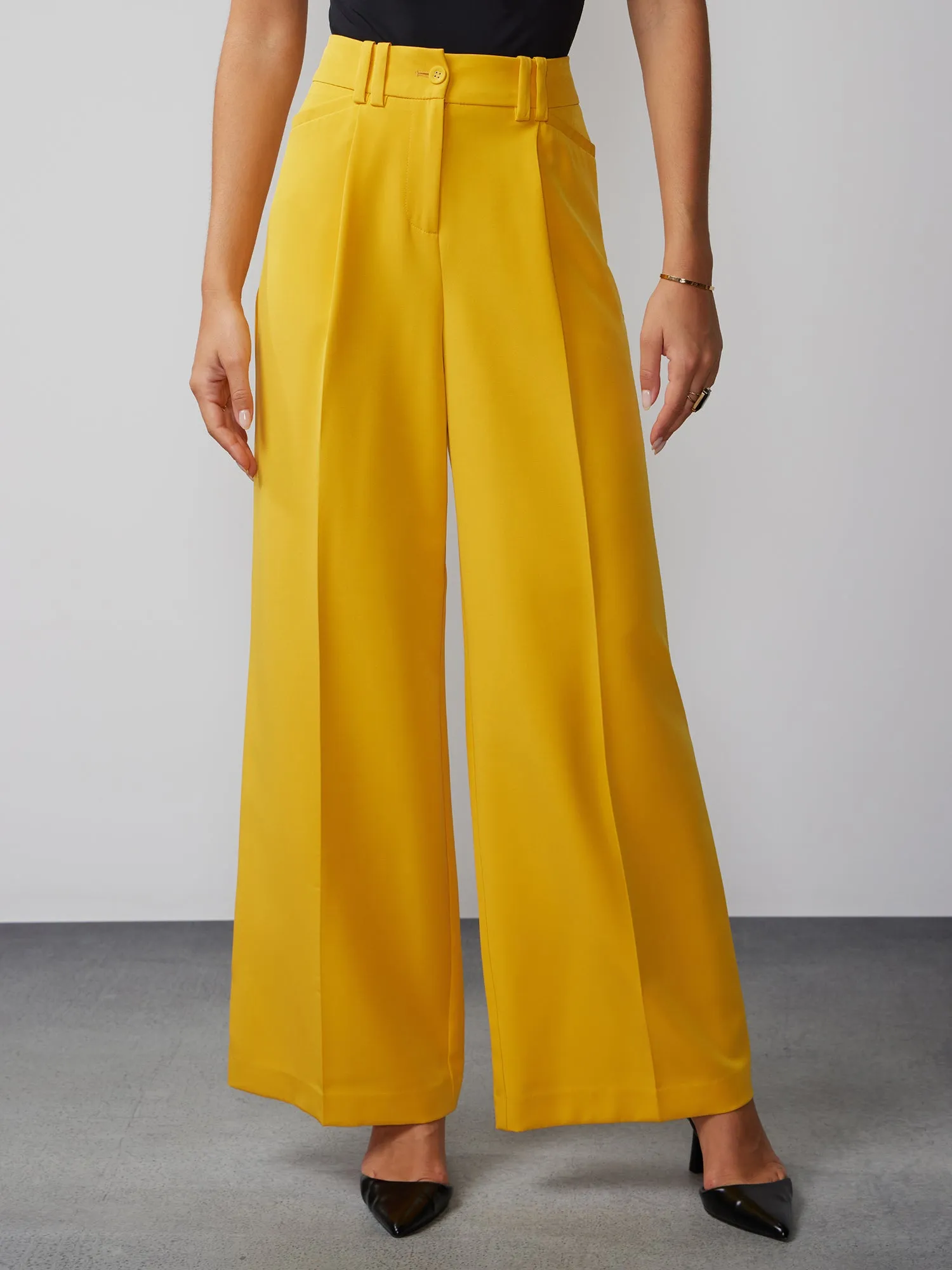 High Rise Wide Leg Seam Pant