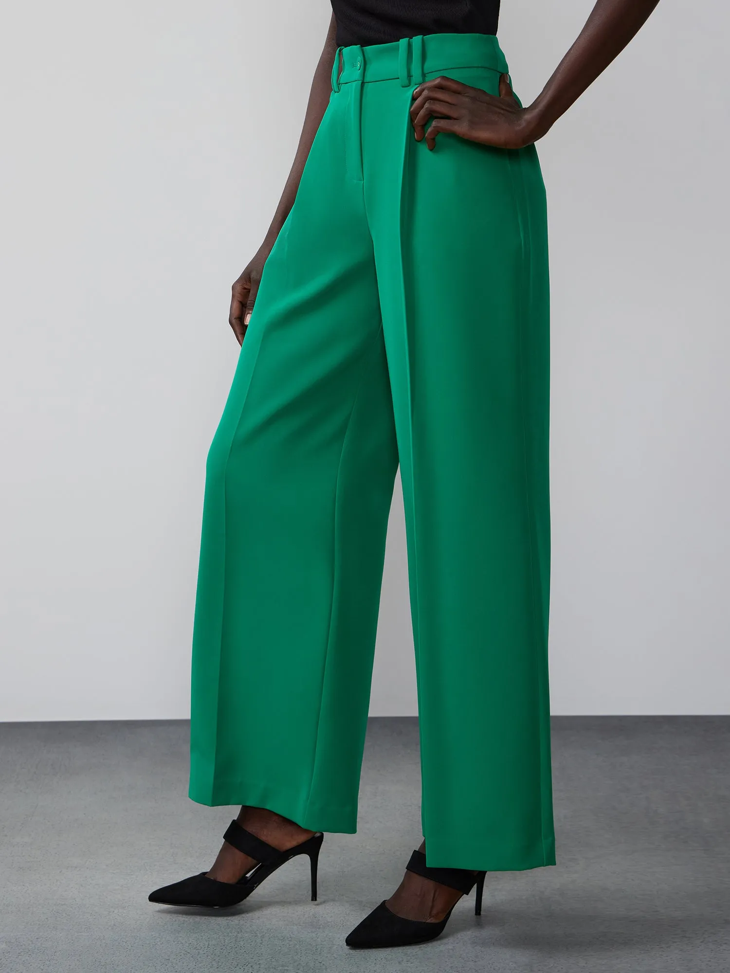 High Rise Wide Leg Seam Pant