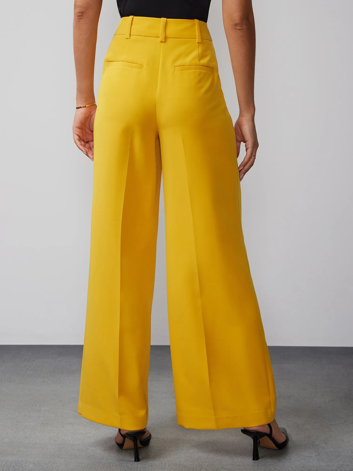 High Rise Wide Leg Seam Pant