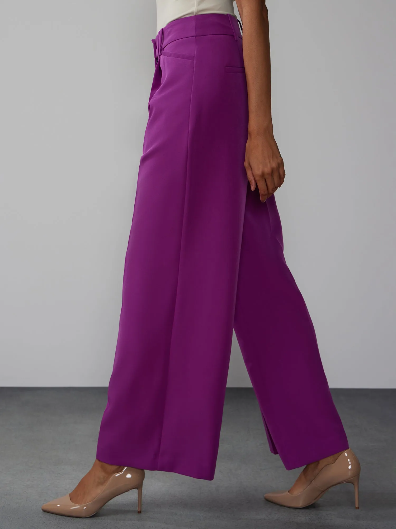 High Rise Wide Leg Seam Pant