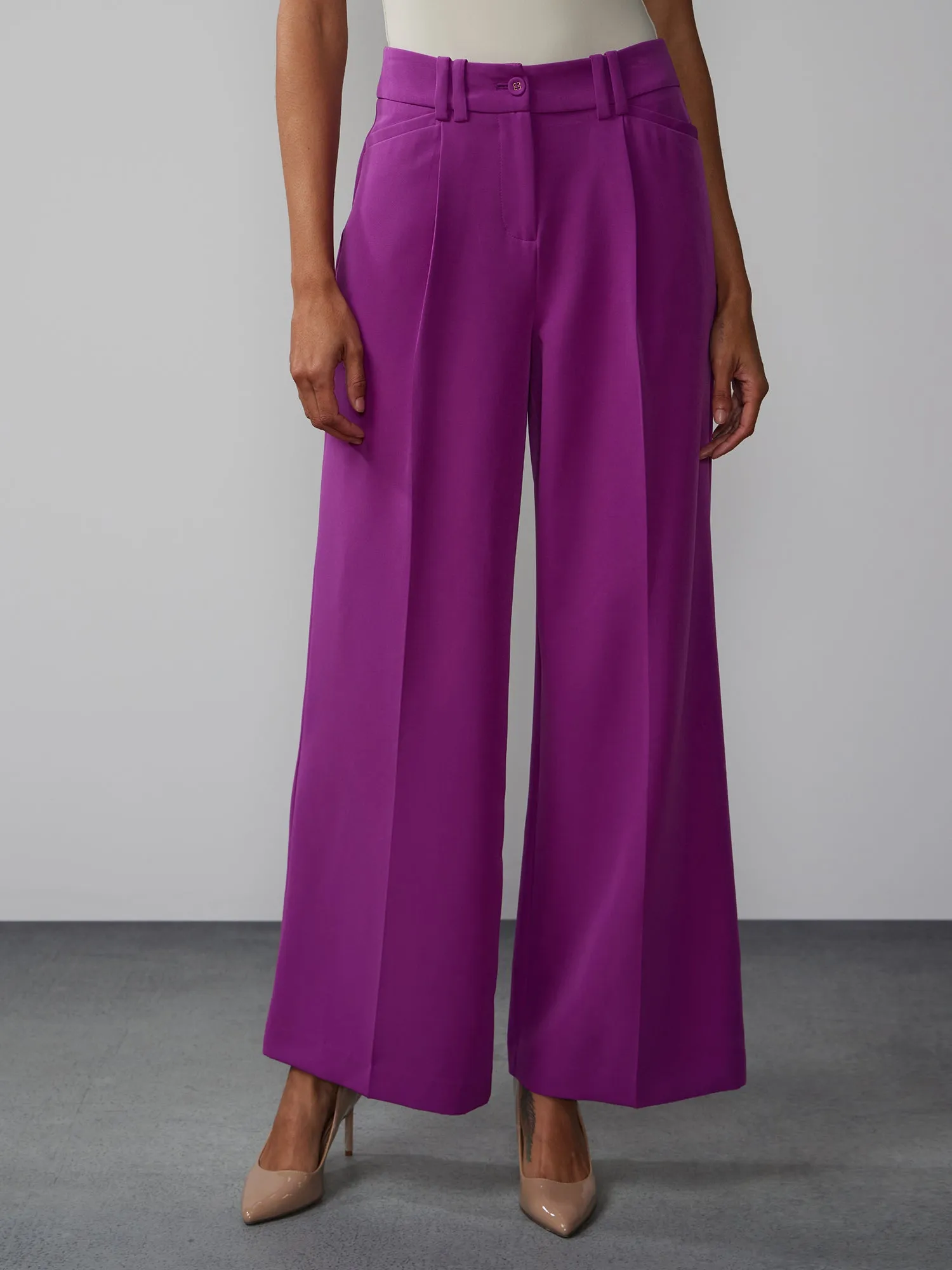 High Rise Wide Leg Seam Pant