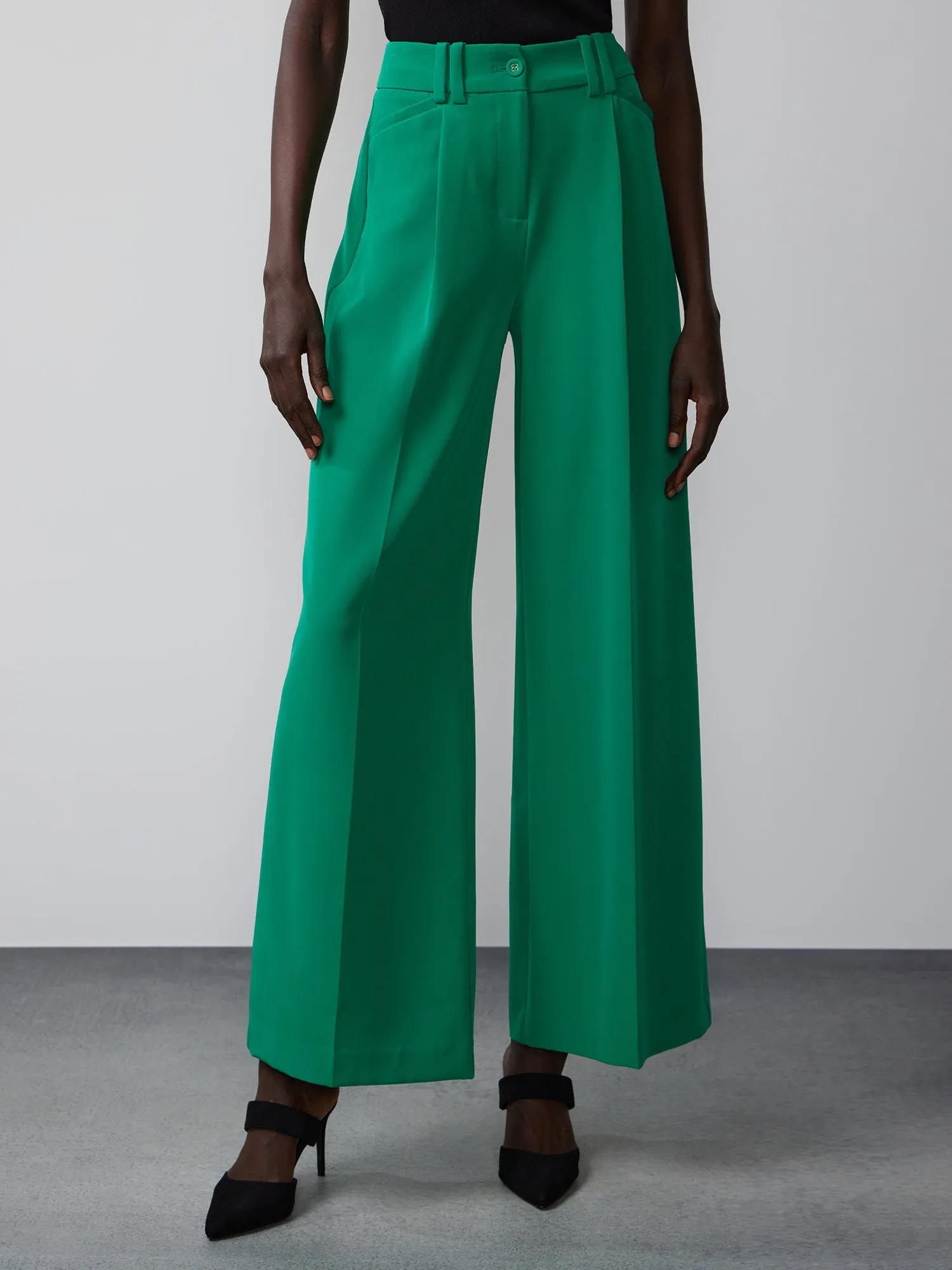 High Rise Wide Leg Seam Pant