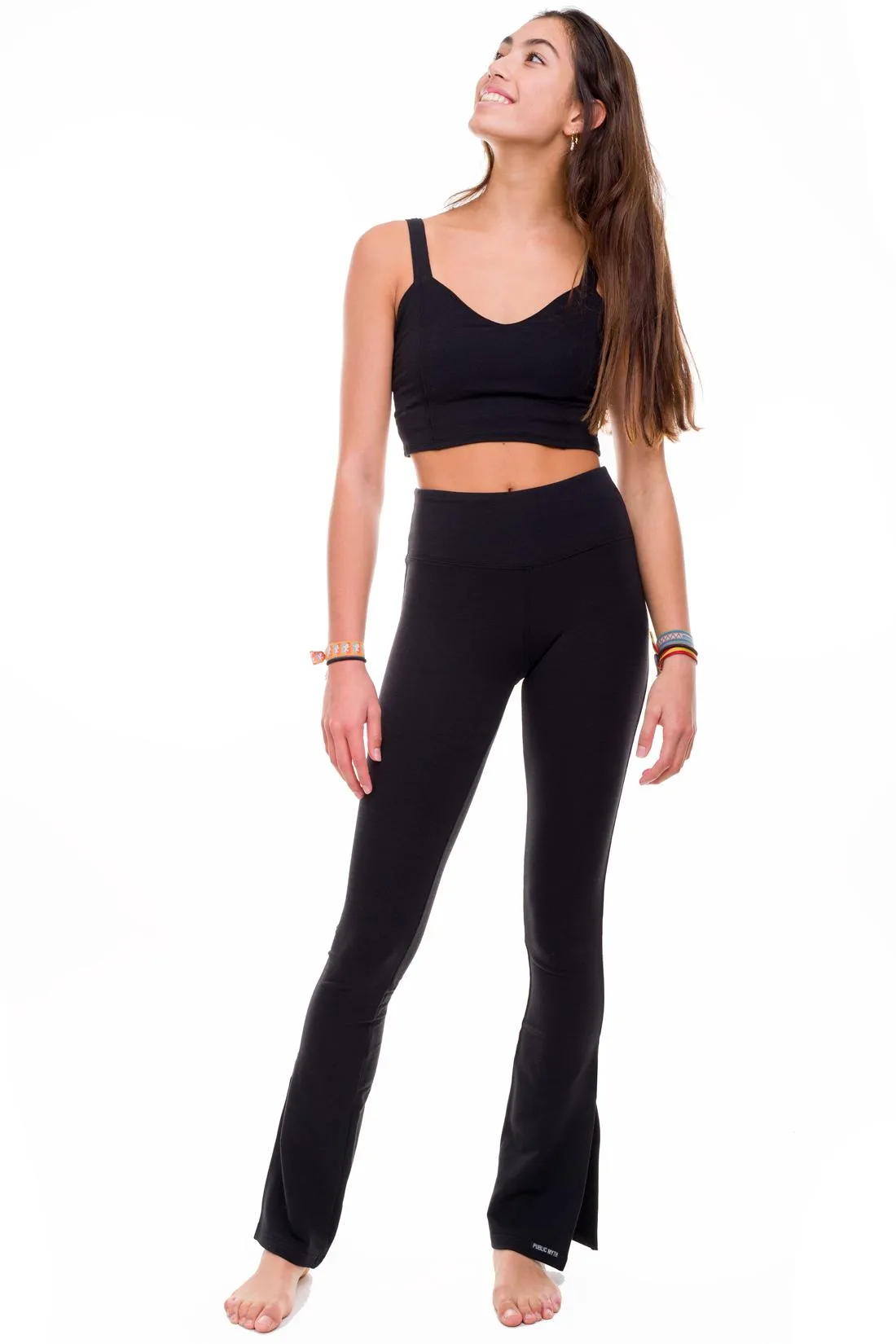 High Waist Flare Legging with Slits