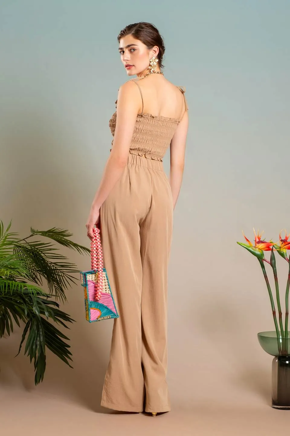 HIGH WAIST WIDE SPLIT LEG DRESS PANTS