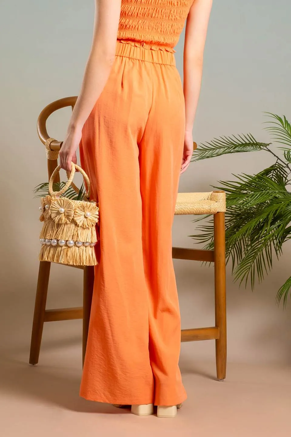 HIGH WAIST WIDE SPLIT LEG DRESS PANTS