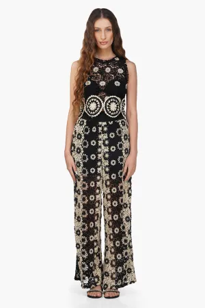 Hippie Crochet Dual Tone Flared Pant