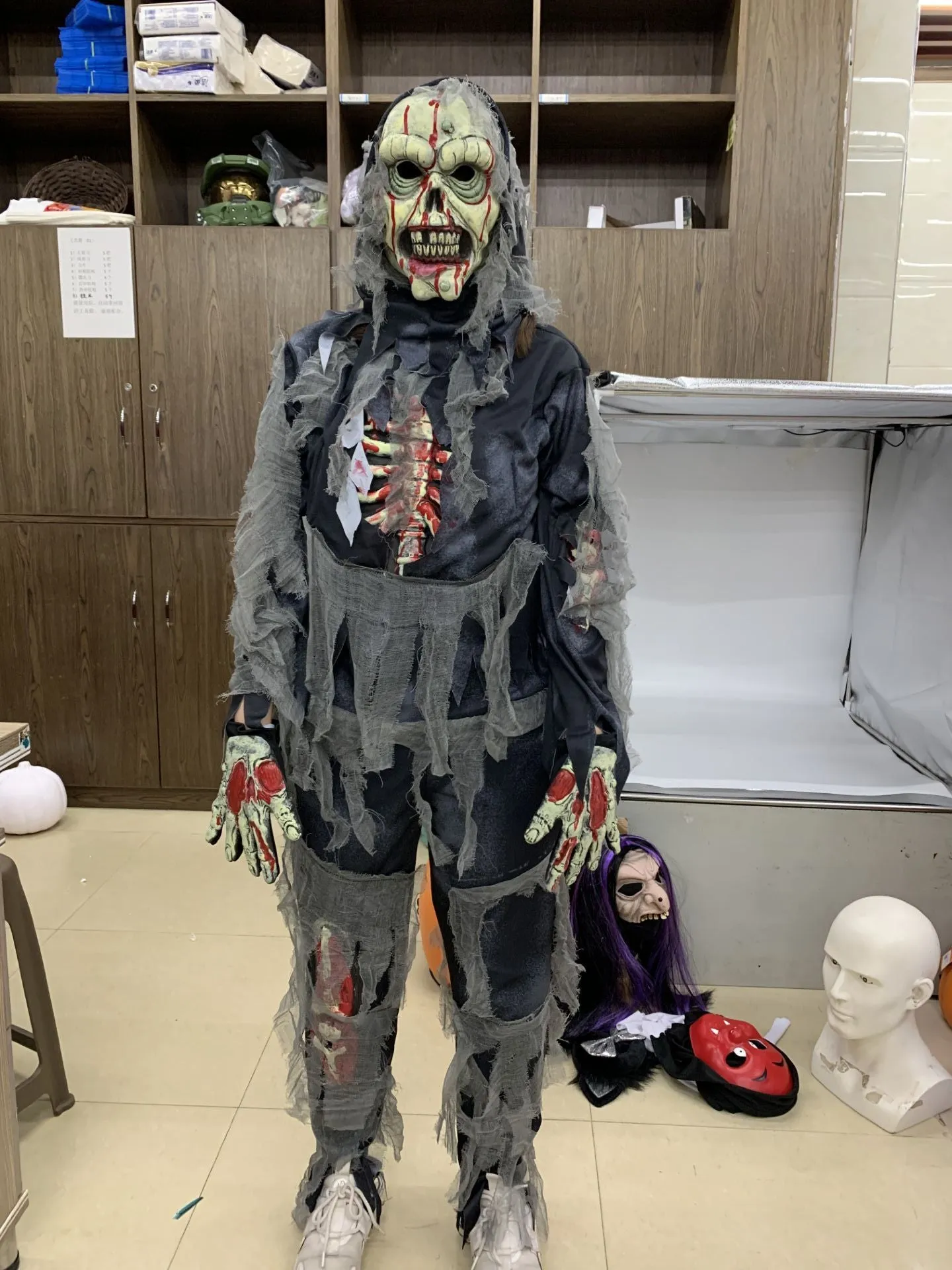 Horror Black Zombie Costume Cosplay - Child