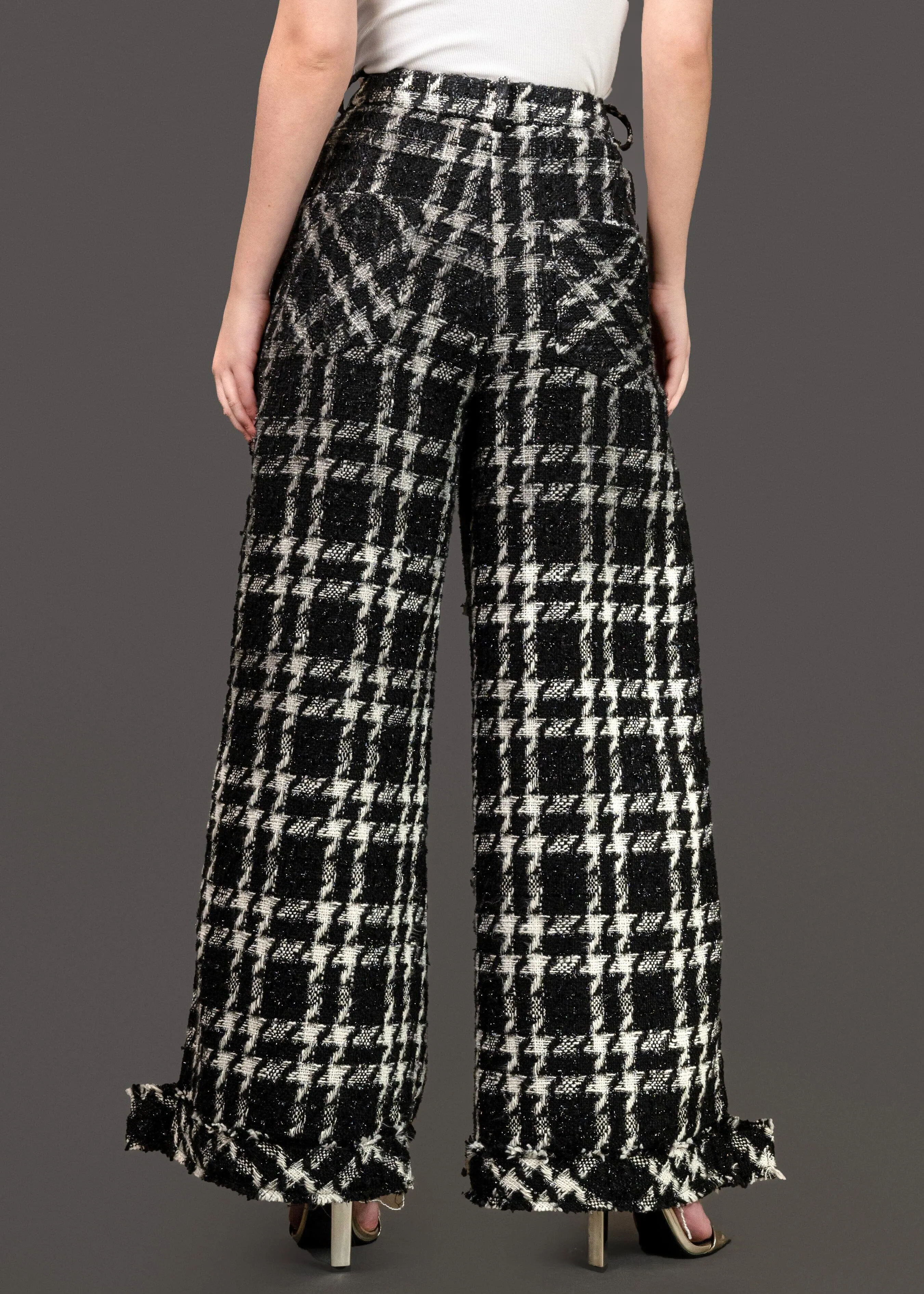 Houndstooth Tweed Dress Pants