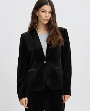 Ichi Velvetty Black Blazer