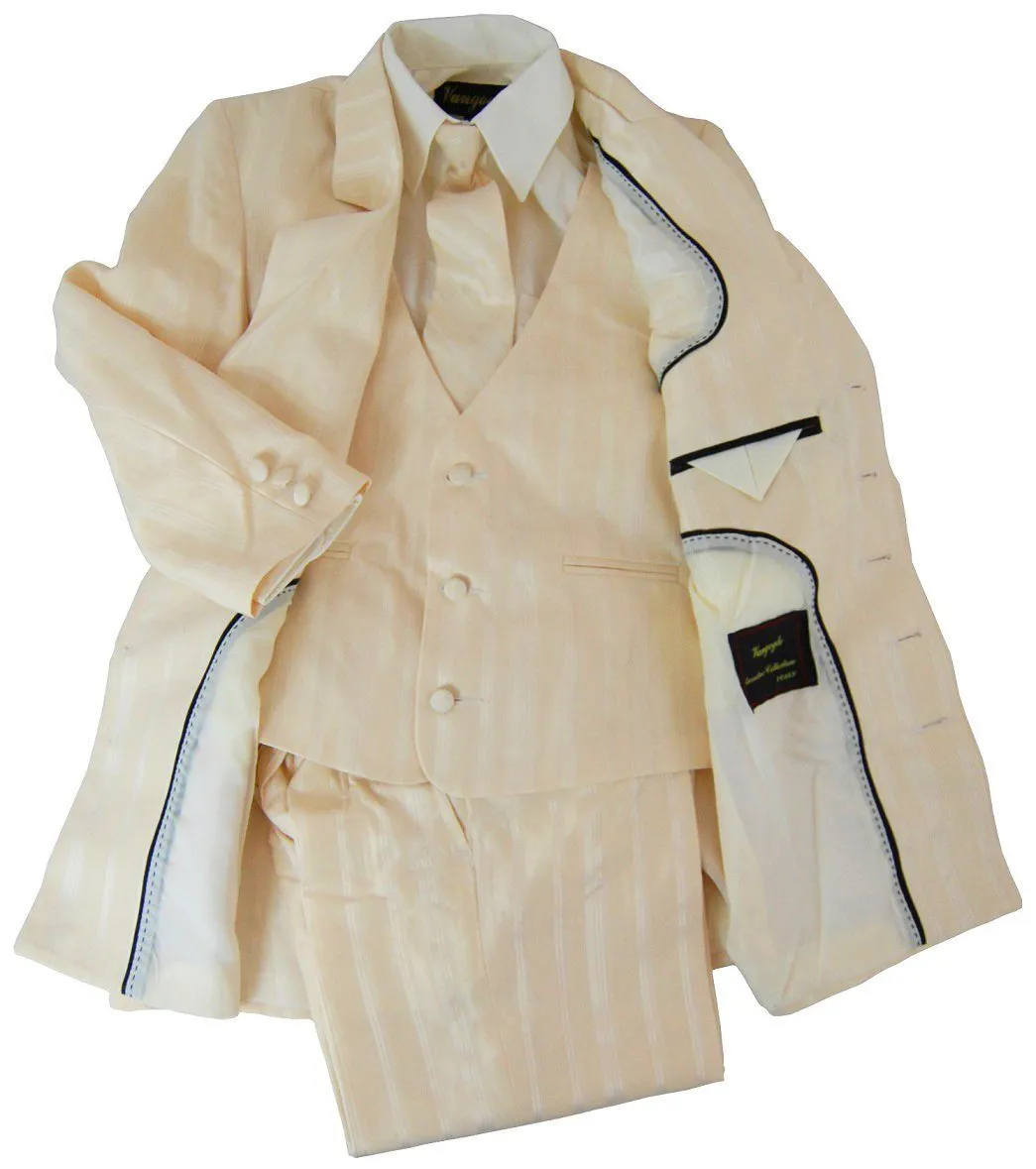 Ivory 5-Button Boys Suit with Vest