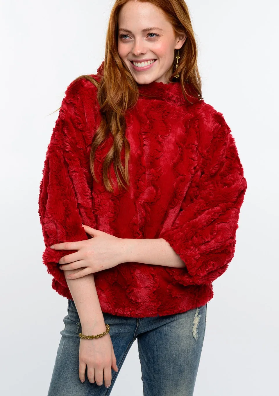 Ivy Jane 930040 Poof Sleeve Faux Fur Popover